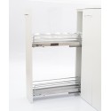 Pull Out Organiser, 59-inch Kitchen Storage Set with Two Shelves, Sliding Cargo Basket Drawers